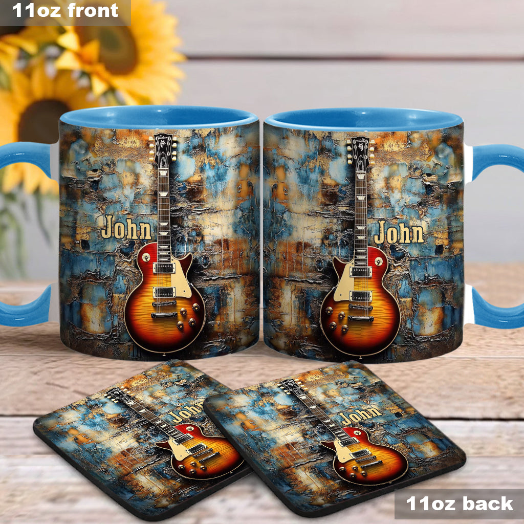 Vintage-E-Gitarre – personalisierte Tasse mit Gitarrenmotiv