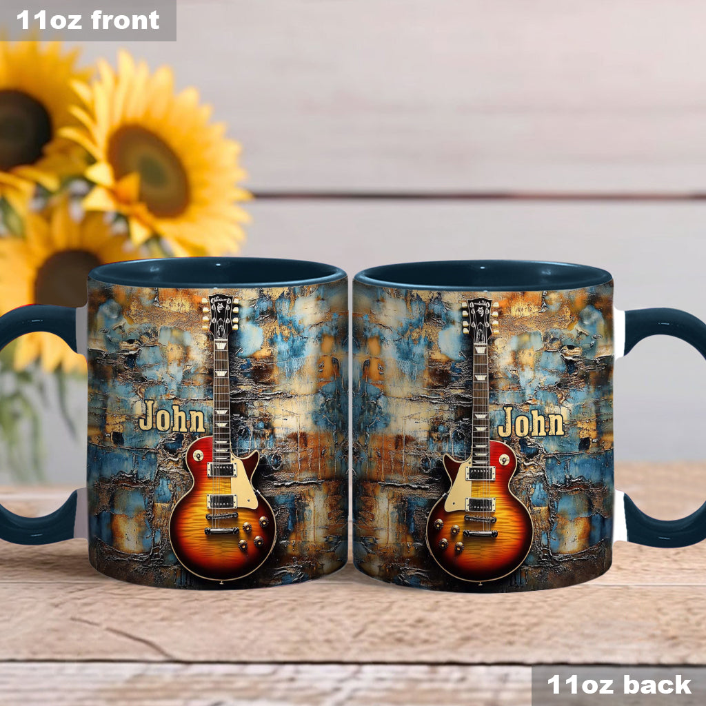 Vintage-E-Gitarre – personalisierte Tasse mit Gitarrenmotiv