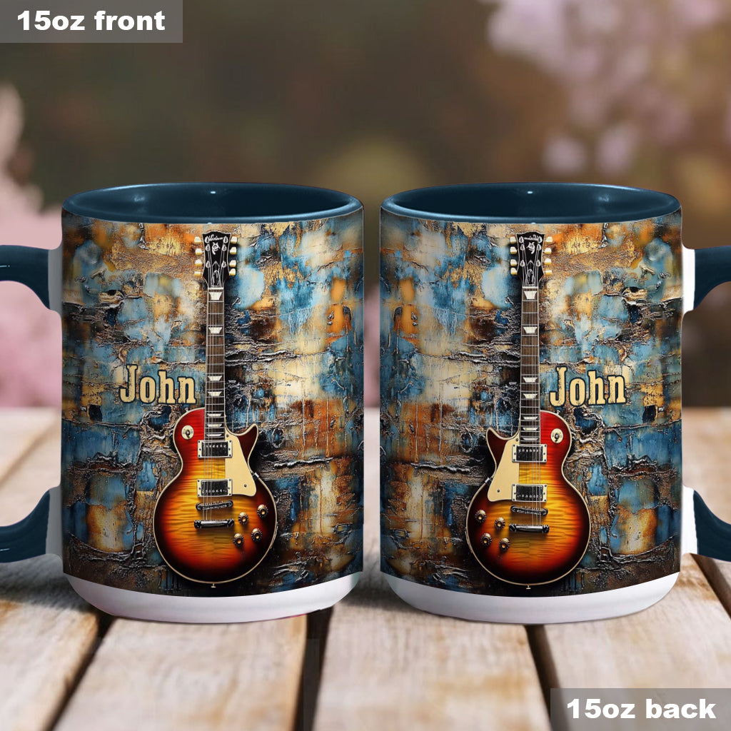 Vintage-E-Gitarre – personalisierte Tasse mit Gitarrenmotiv
