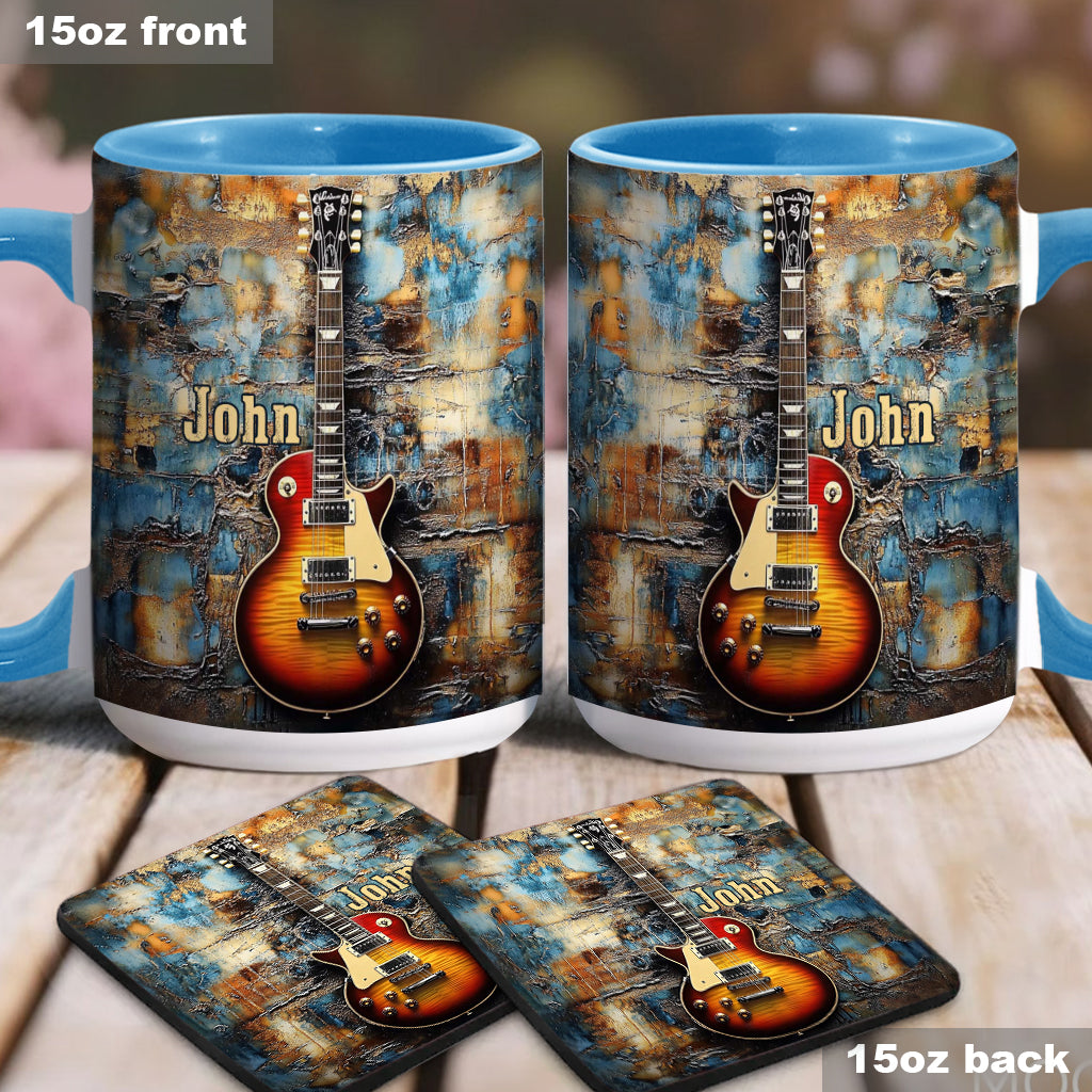 Vintage-E-Gitarre – personalisierte Tasse mit Gitarrenmotiv