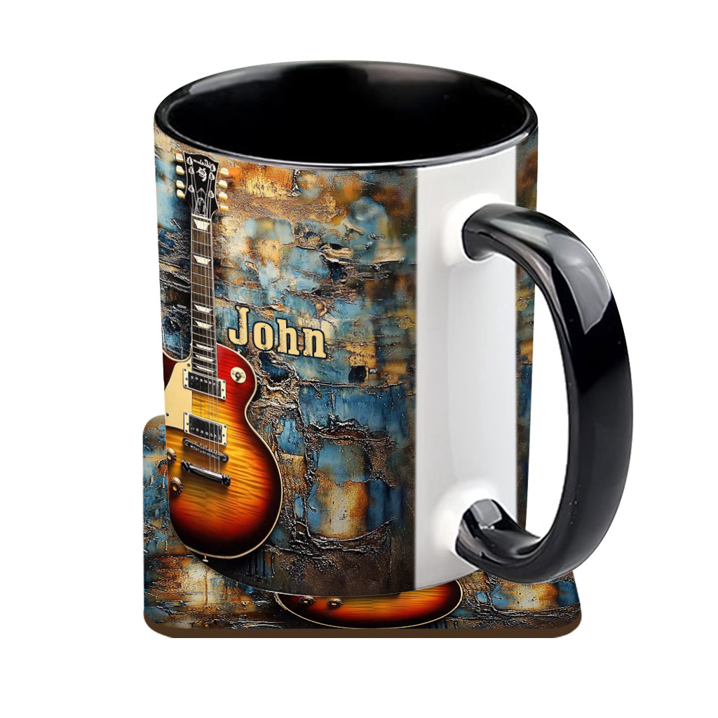 Vintage-E-Gitarre – personalisierte Tasse mit Gitarrenmotiv
