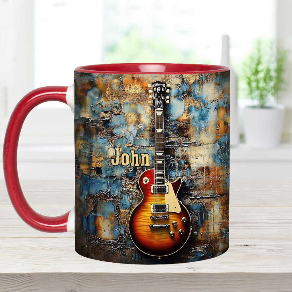 Vintage-E-Gitarre – personalisierte Tasse mit Gitarrenmotiv