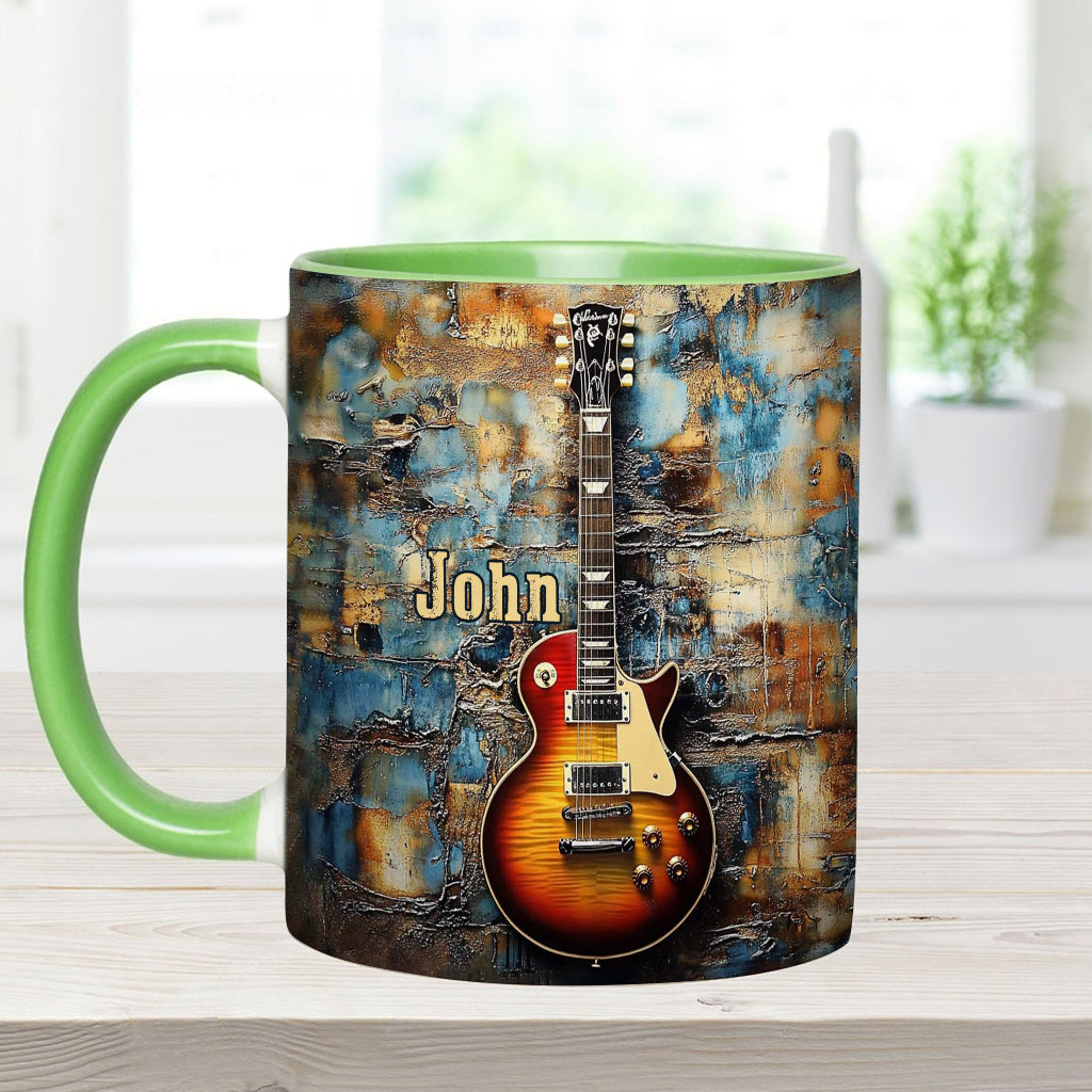 Vintage-E-Gitarre – personalisierte Tasse mit Gitarrenmotiv