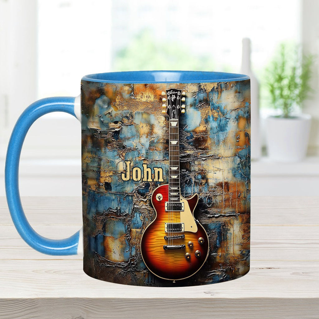 Vintage-E-Gitarre – personalisierte Tasse mit Gitarrenmotiv
