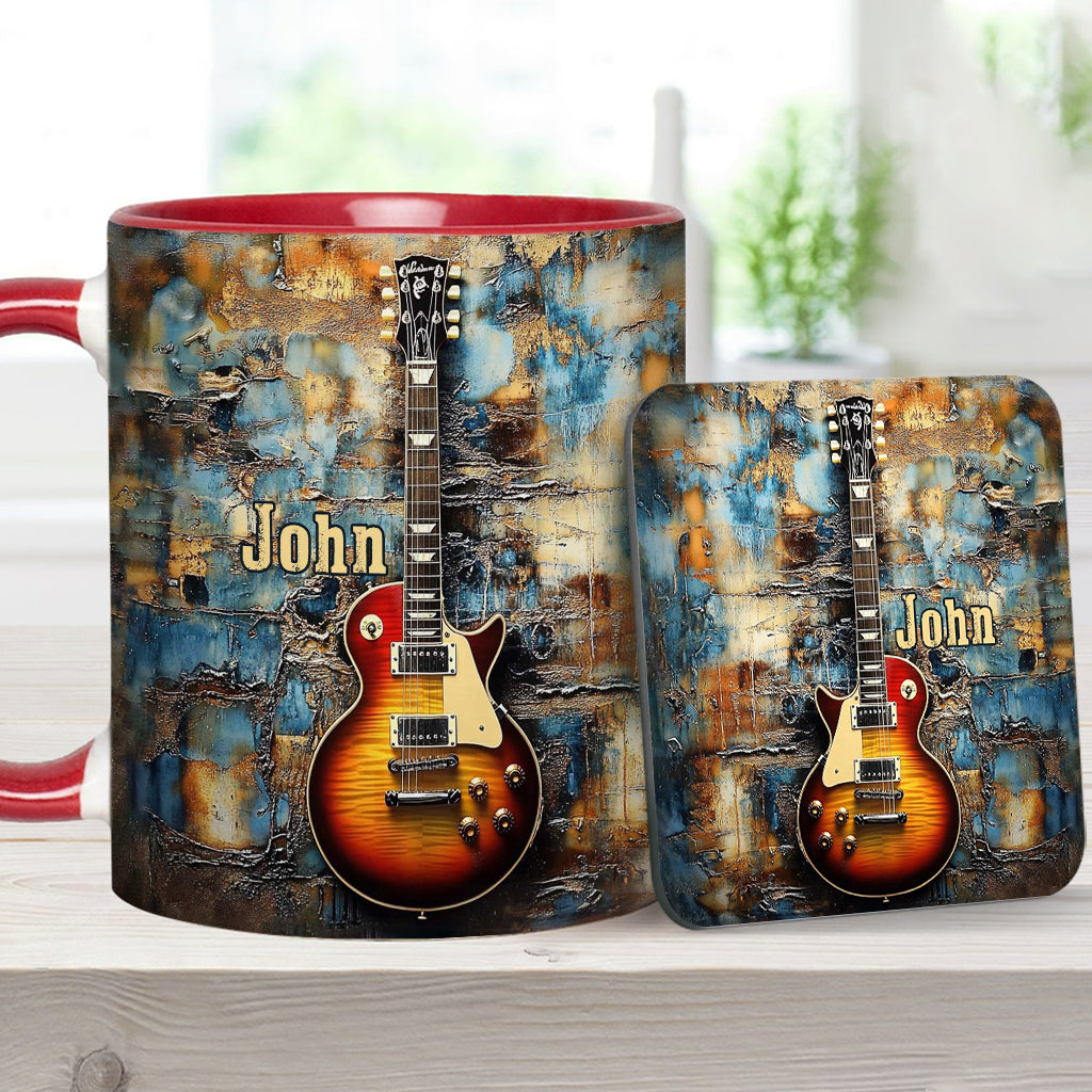 Vintage-E-Gitarre – personalisierte Tasse mit Gitarrenmotiv