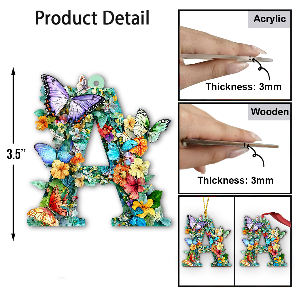 Brief mit Blumen- und Schmetterlingsmotiv – Personalisierte Gartendekoration