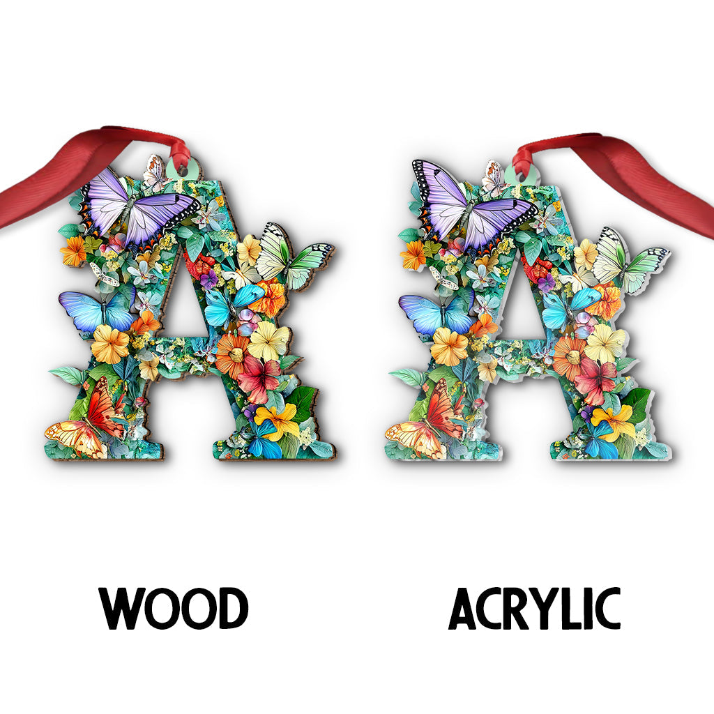 Brief mit Blumen- und Schmetterlingsmotiv – Personalisierte Gartendekoration