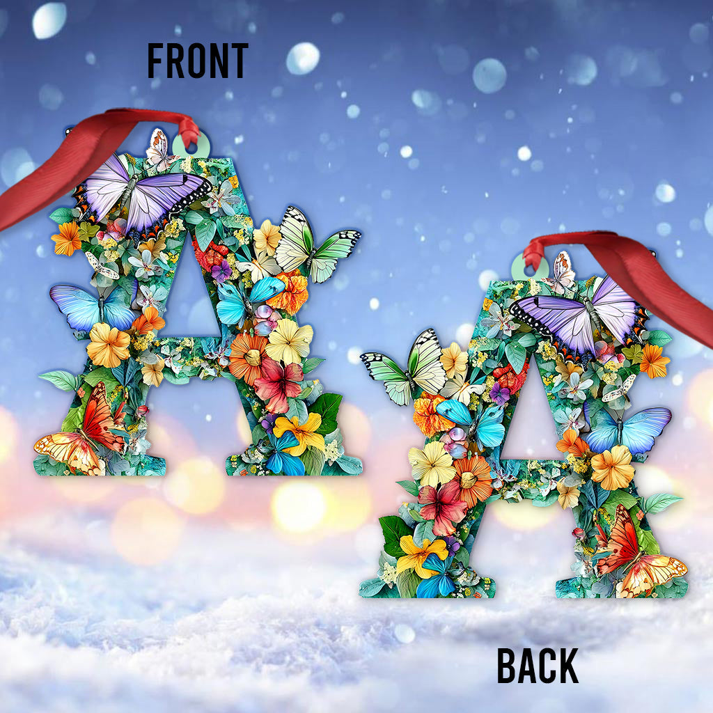 Brief mit Blumen- und Schmetterlingsmotiv – Personalisierte Gartendekoration