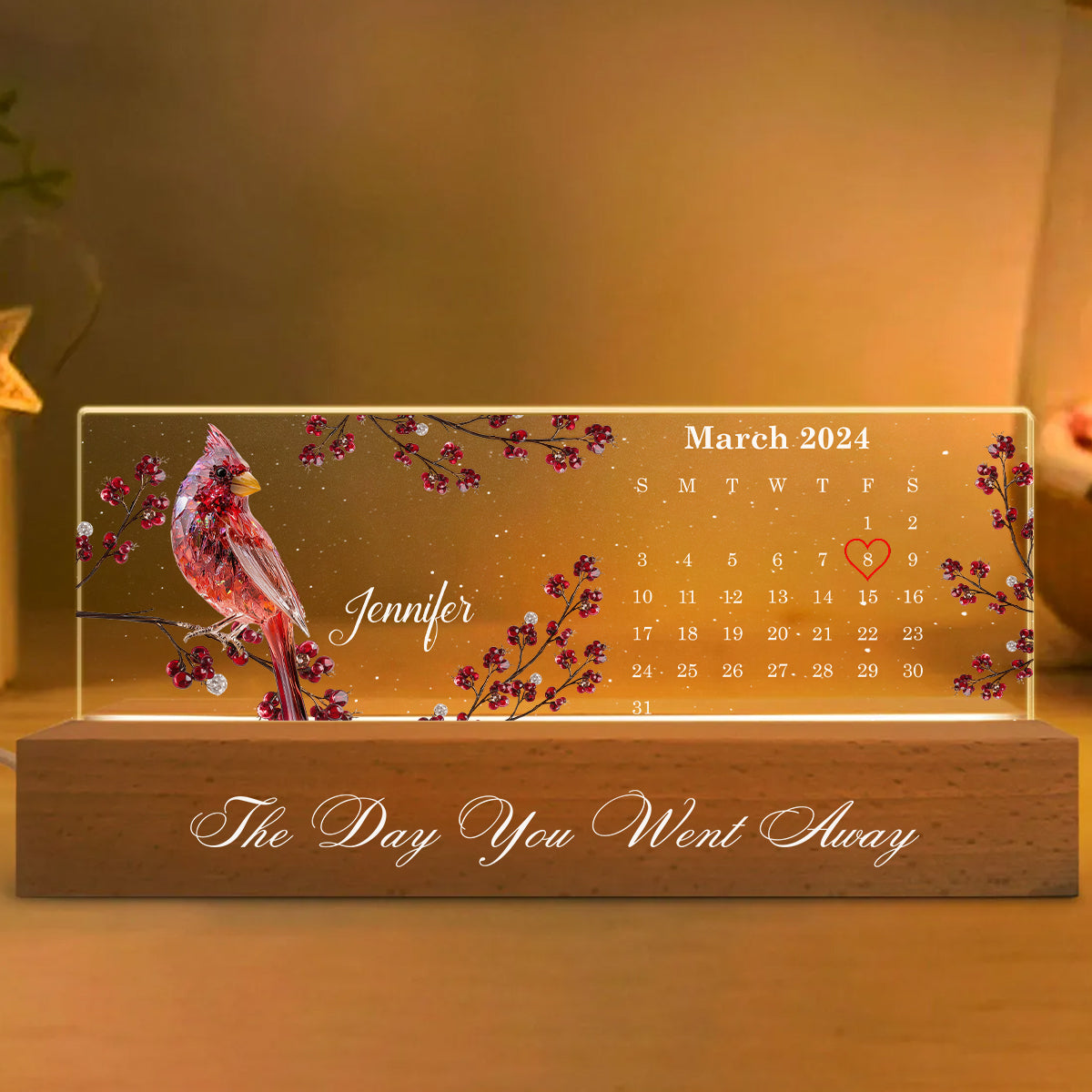 The Day You Went Away - Personalized Memorial Custom LED Night Light