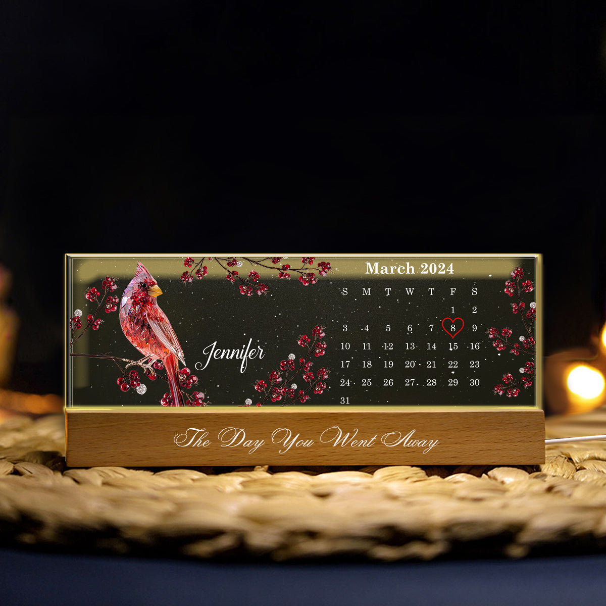 The Day You Went Away - Personalized Memorial Custom LED Night Light