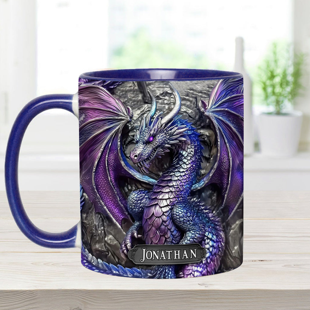 Lila Drache – Personalisierte Tasse mit Drachenmotiv