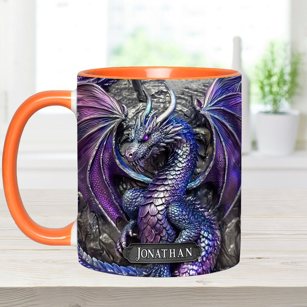 Lila Drache – Personalisierte Tasse mit Drachenmotiv