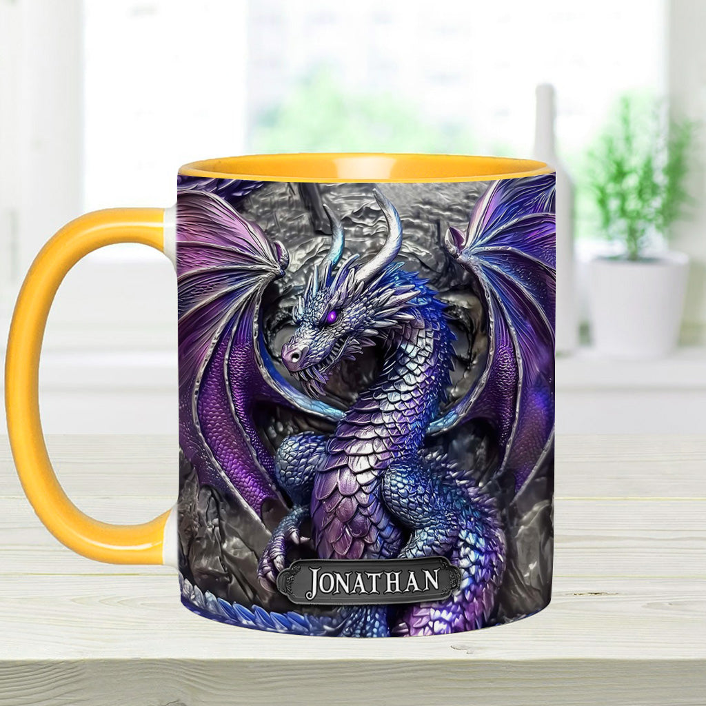 Lila Drache – Personalisierte Tasse mit Drachenmotiv