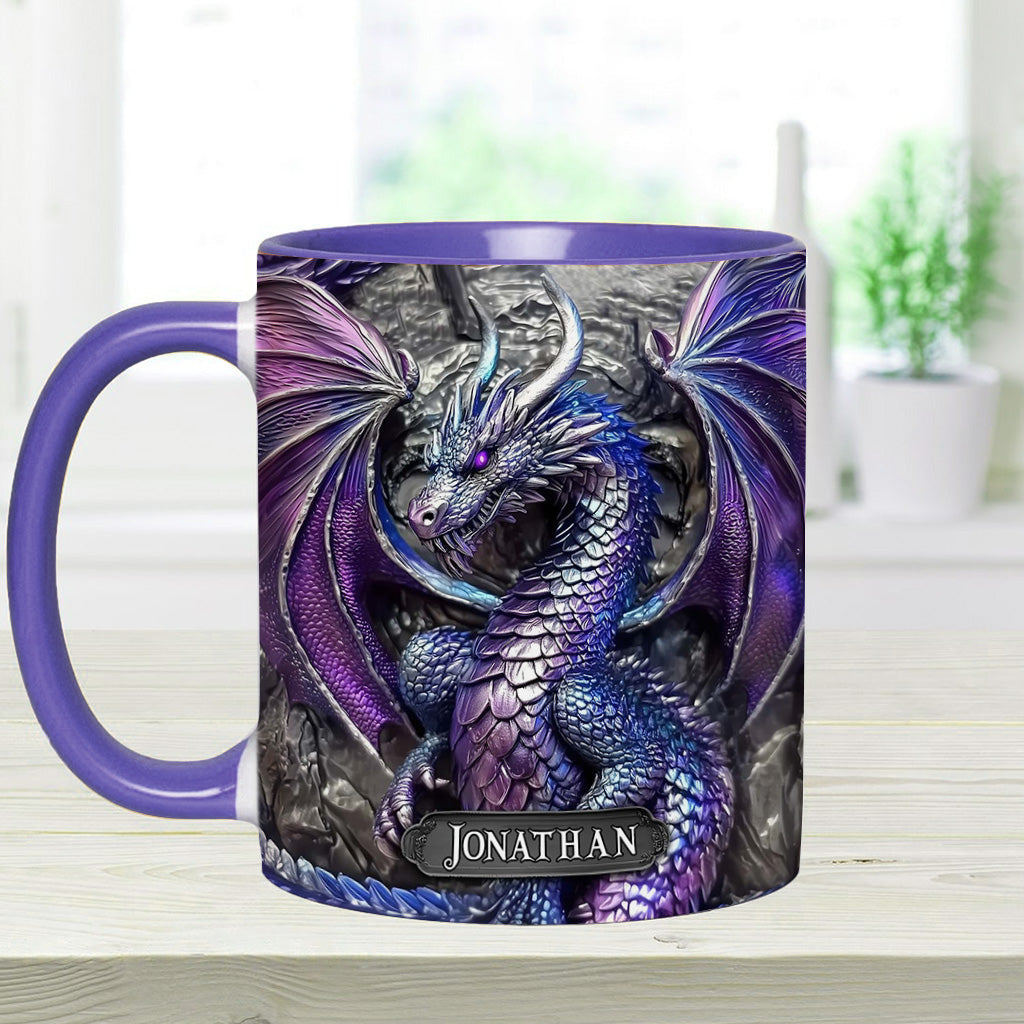 Lila Drache – Personalisierte Tasse mit Drachenmotiv