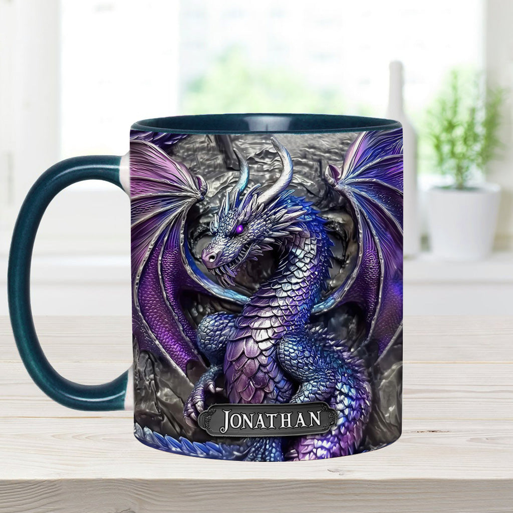 Lila Drache – Personalisierte Tasse mit Drachenmotiv