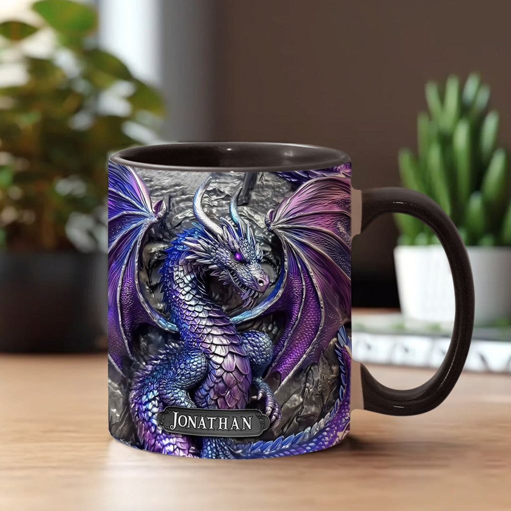Lila Drache – Personalisierte Tasse mit Drachenmotiv
