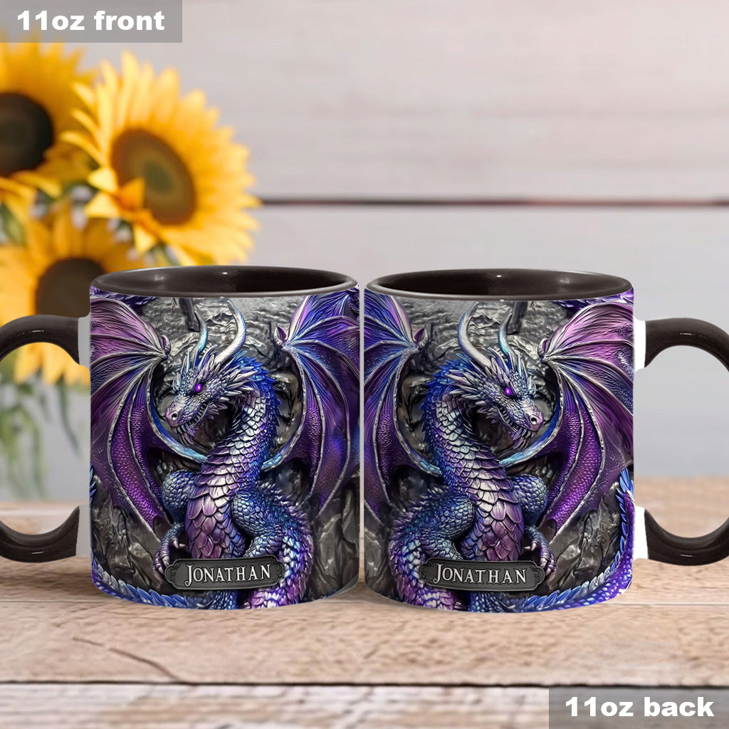 Lila Drache – Personalisierte Tasse mit Drachenmotiv