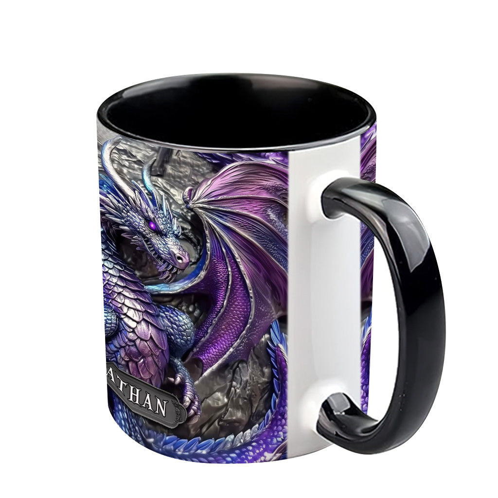 Lila Drache – Personalisierte Tasse mit Drachenmotiv