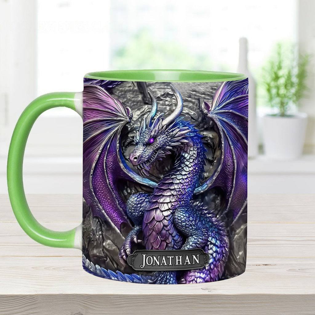 Lila Drache – Personalisierte Tasse mit Drachenmotiv
