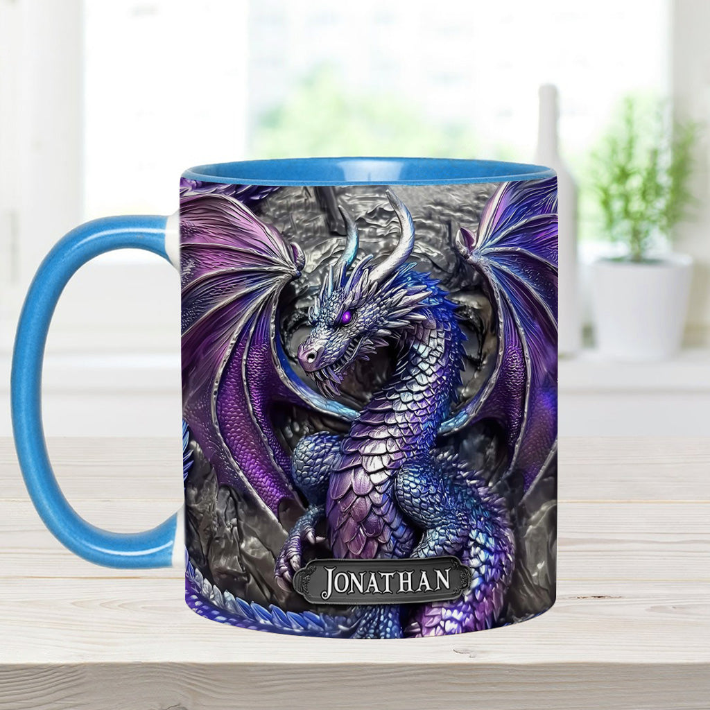 Lila Drache – Personalisierte Tasse mit Drachenmotiv
