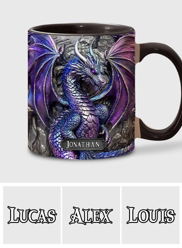 Lila Drache – Personalisierte Tasse mit Drachenmotiv