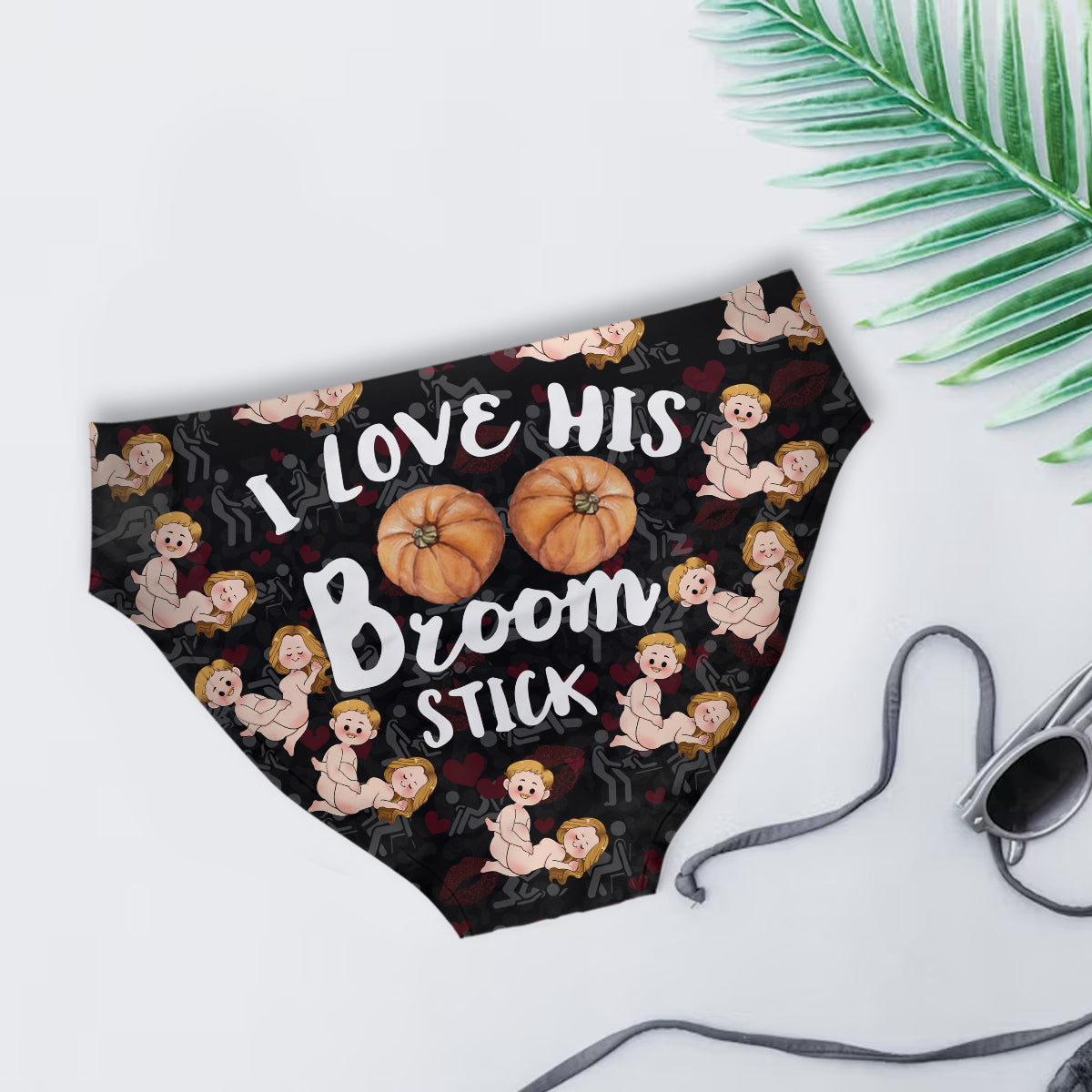 Ich liebe seinen Besen, ich liebe ihre Kürbisse – Personalisierte Partner-Slips für Damen und Herren