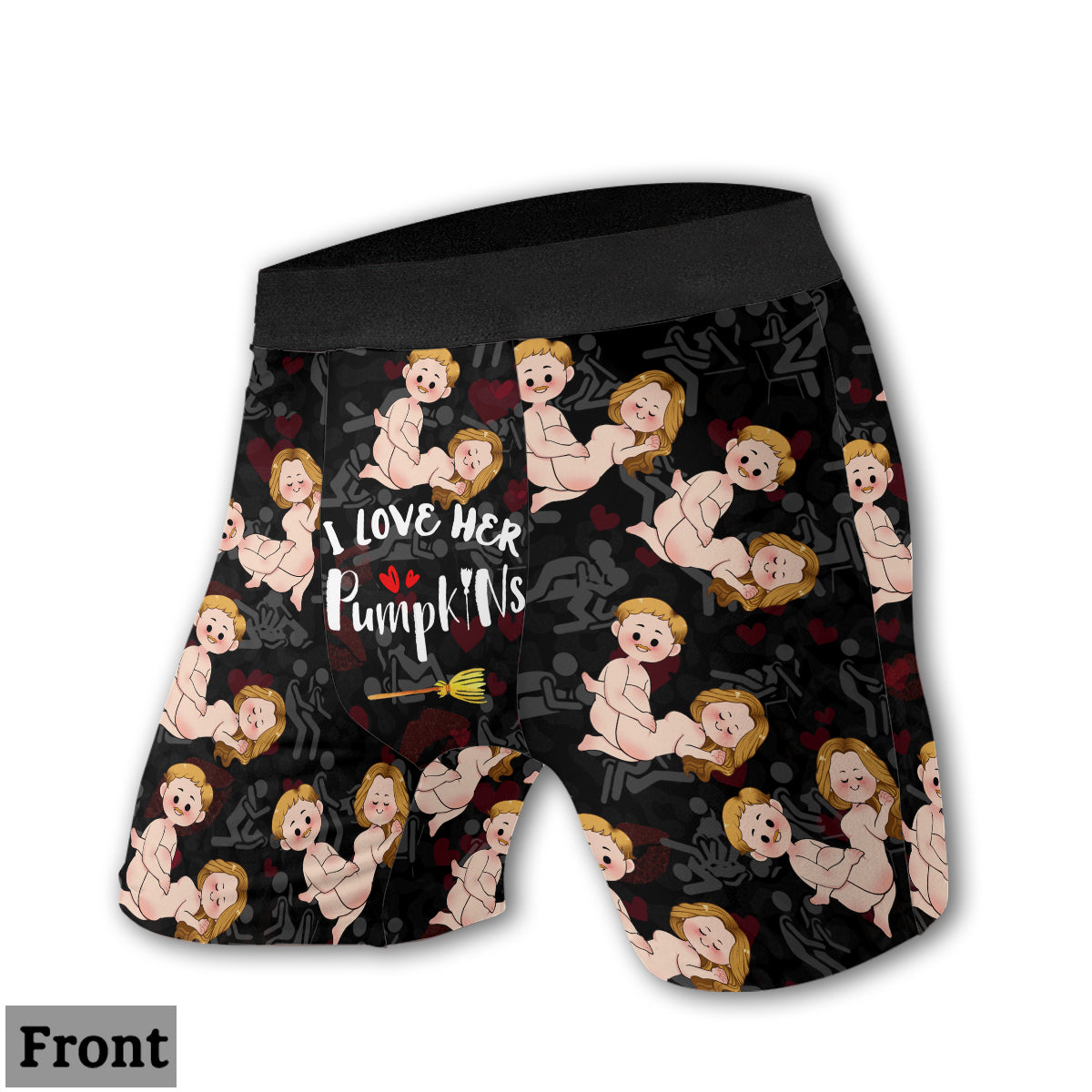 Ich liebe seinen Besen, ich liebe ihre Kürbisse – Personalisierte Partner-Slips für Damen und Herren
