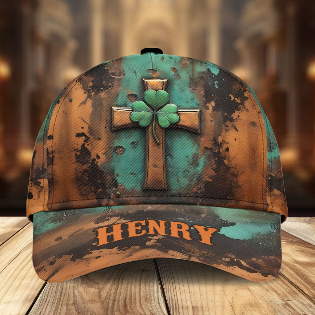 Vintage Irisches Kreuz - Personalisierte klassische St. Patrick's Day Kappe