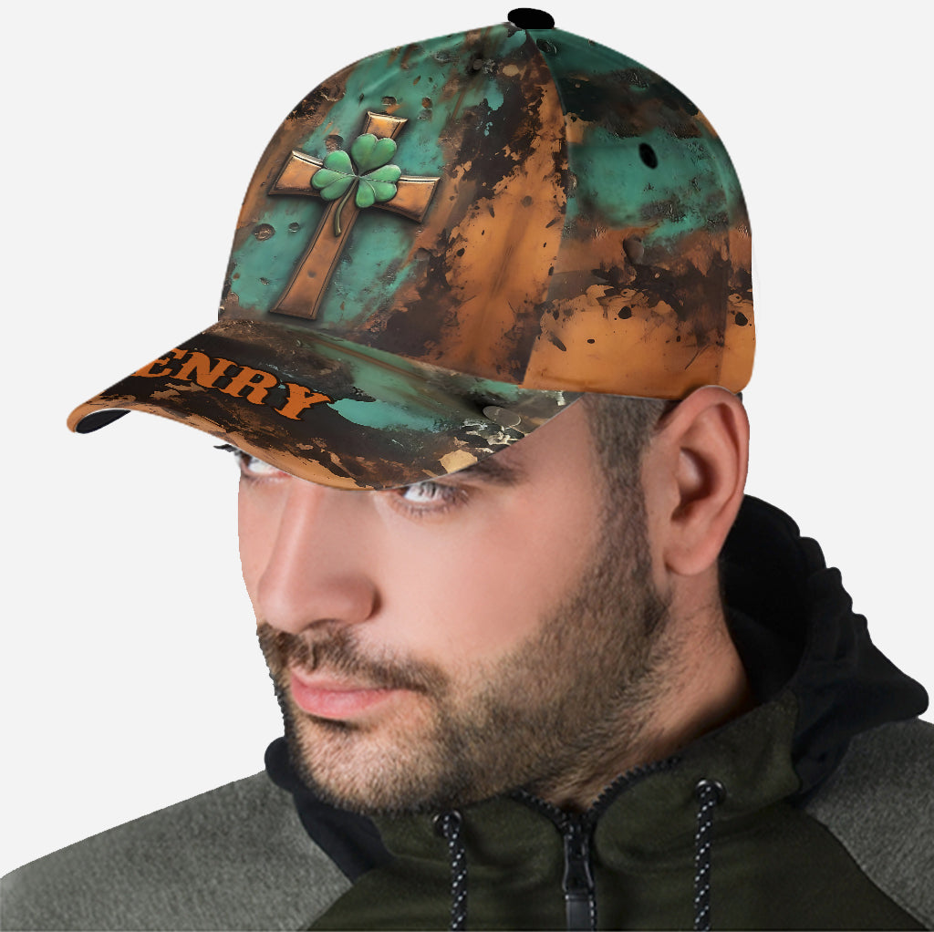 Vintage Irisches Kreuz - Personalisierte klassische St. Patrick's Day Kappe