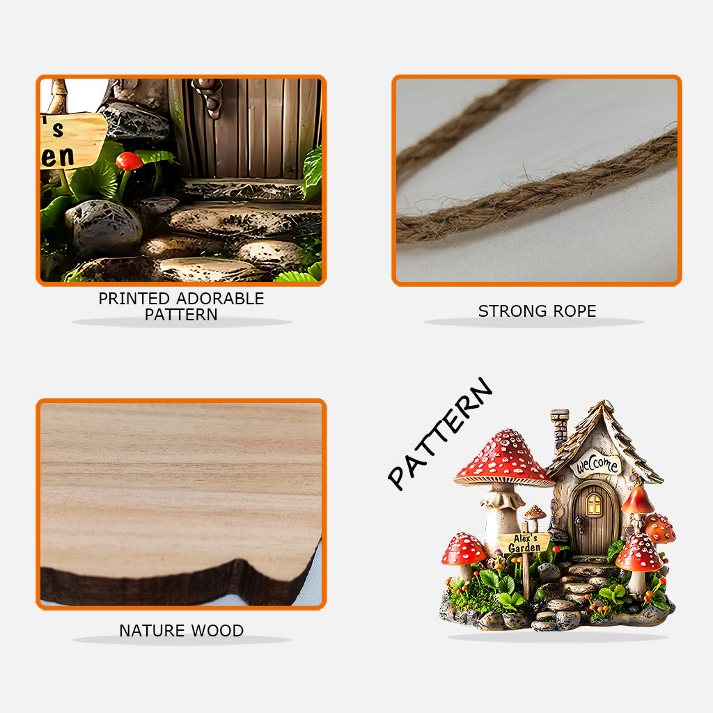Pilzgarten – Personalisiertes Gartenschild aus Holz in individueller Form