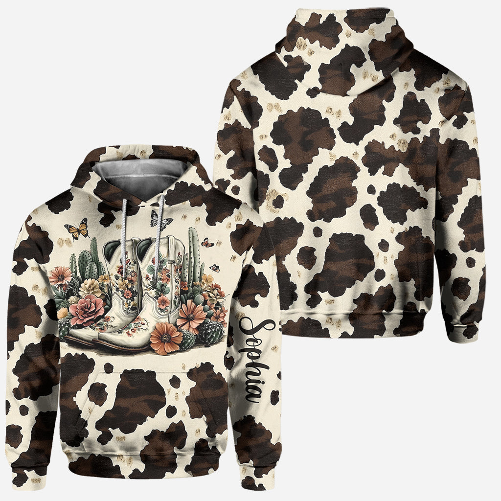 Vintage-Stiefel – Personalisierter Country-Girl-Hoodie und Leggings