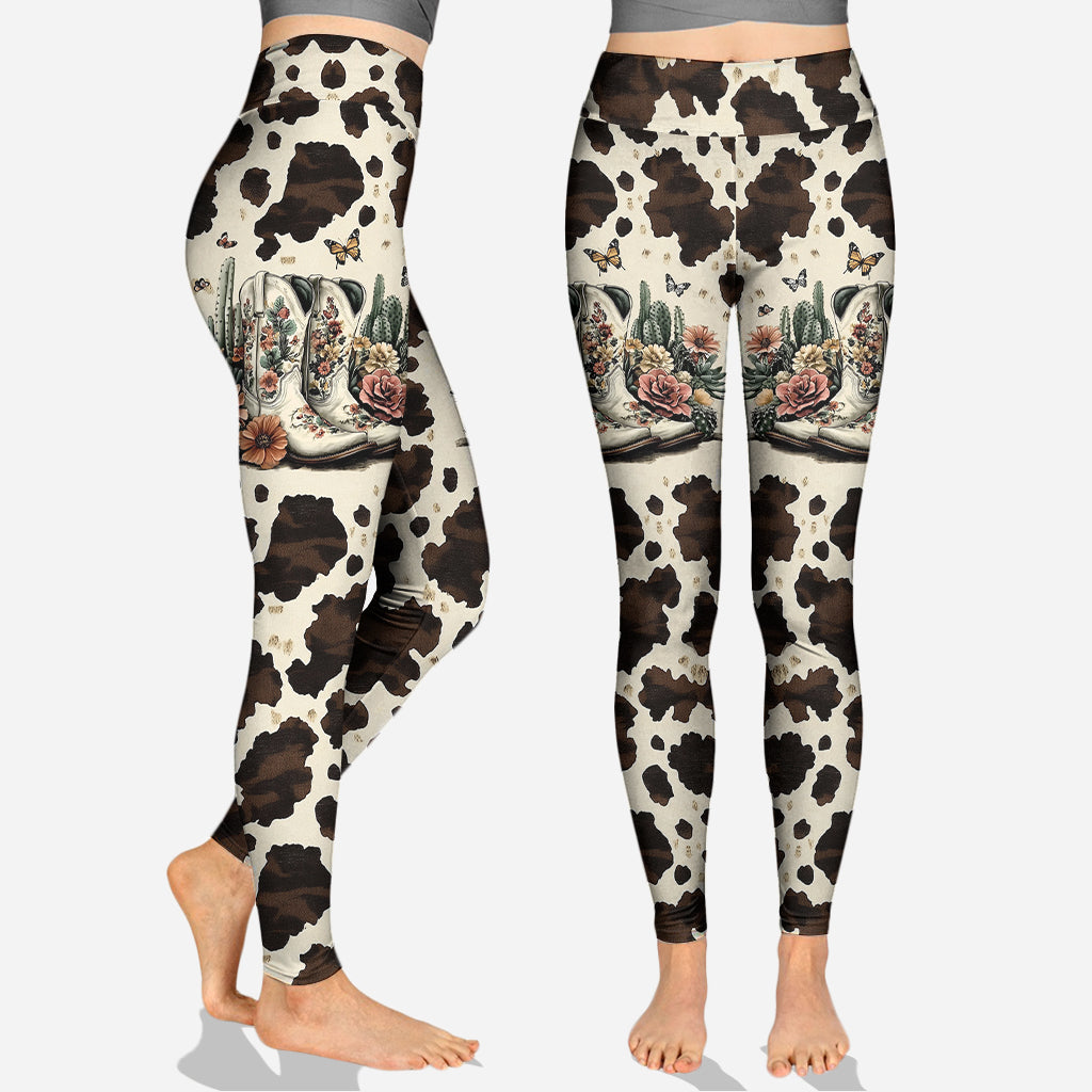 Vintage-Stiefel – Personalisierter Country-Girl-Hoodie und Leggings