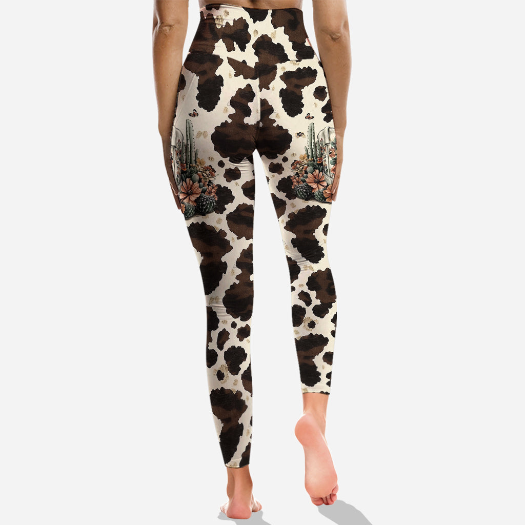 Vintage-Stiefel – Personalisierter Country-Girl-Hoodie und Leggings