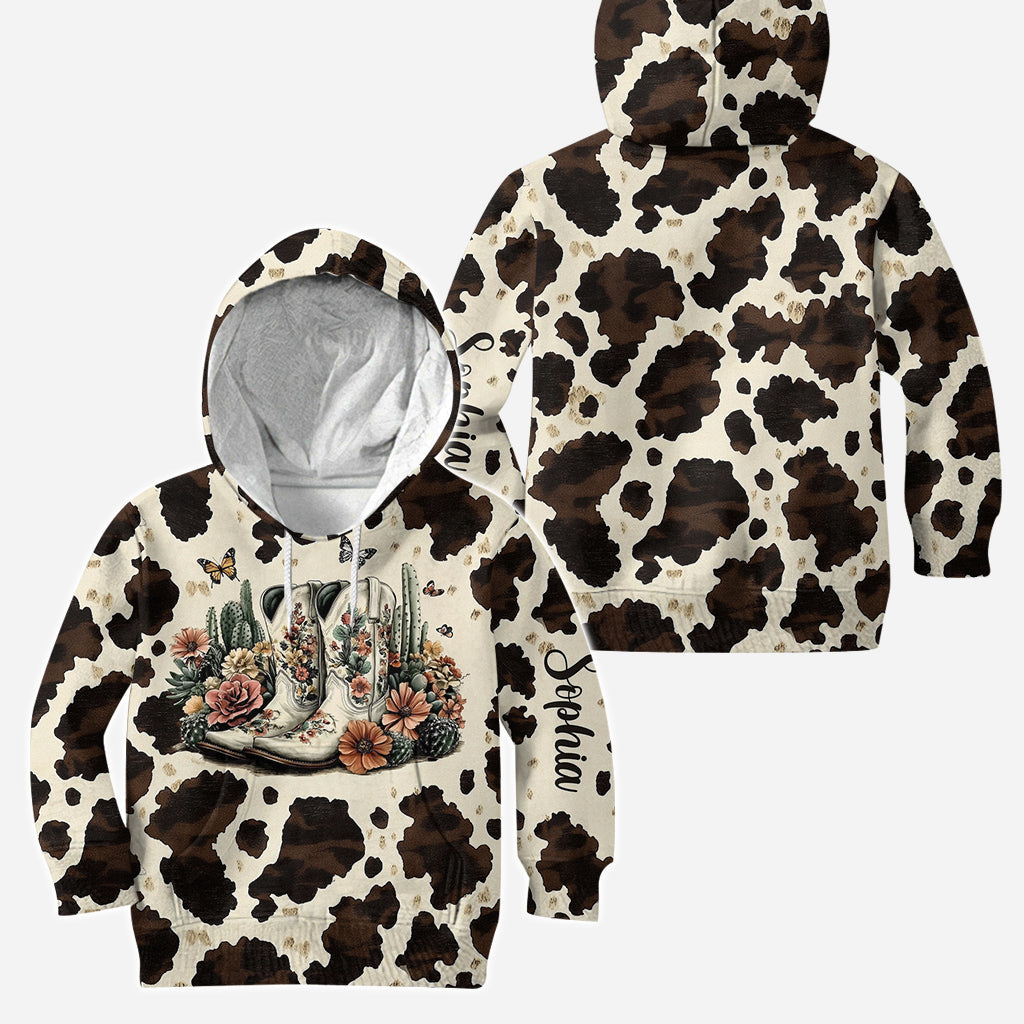 Vintage-Stiefel – Personalisierter Country-Girl-Hoodie und Leggings