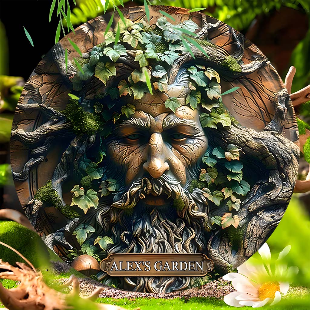 Mein Garten – Personalisiertes rundes Metallschild für Gartenliebhaber