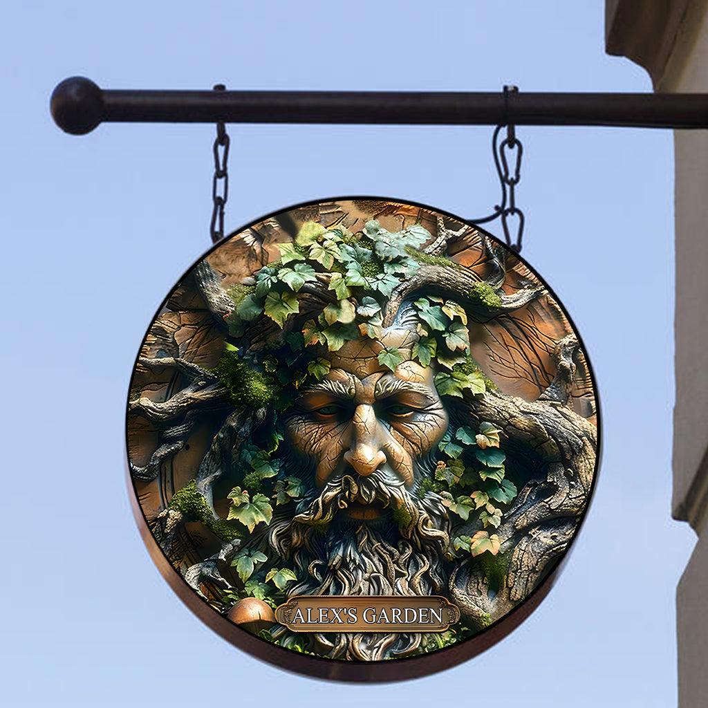 Mein Garten – Personalisiertes rundes Metallschild für Gartenliebhaber