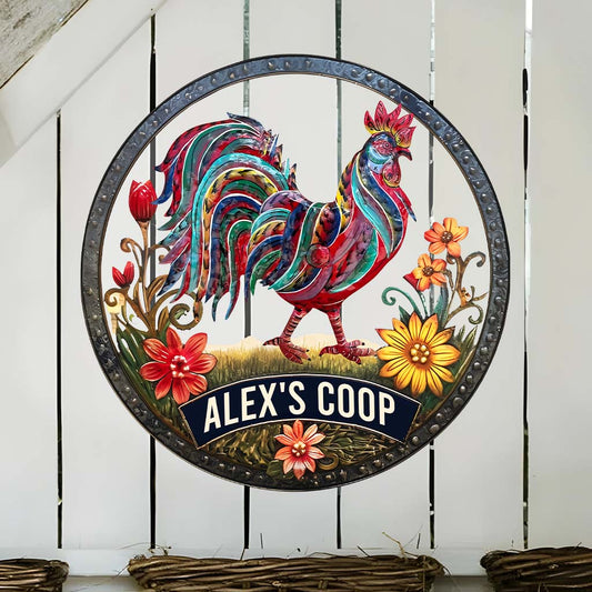 My Chicken Coop - Personalized Chicken Cut Metal Sign