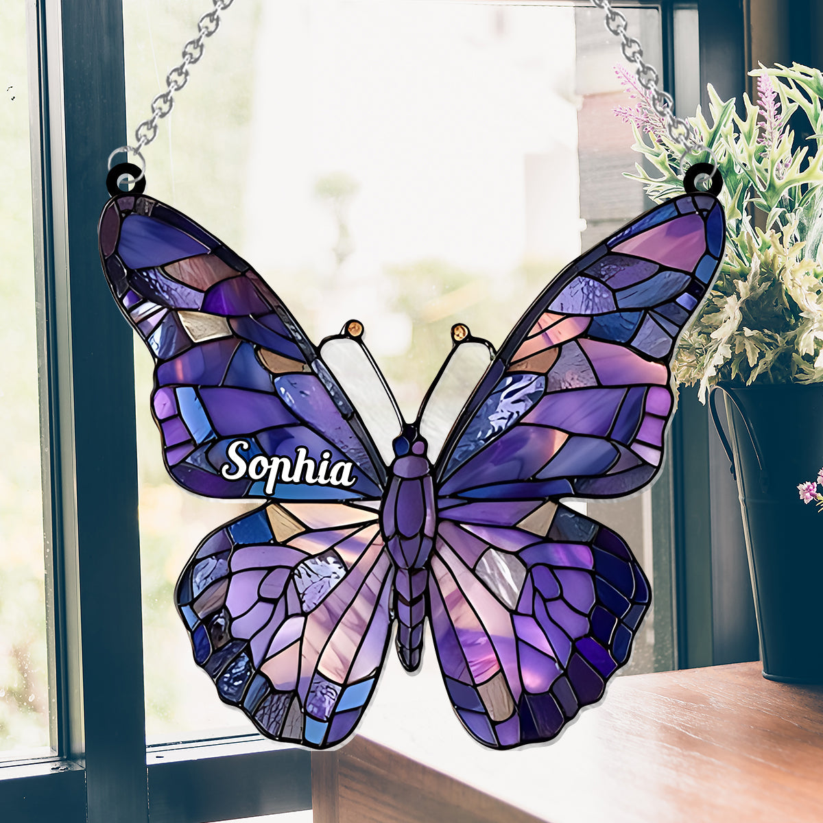 Wunderschöner Schmetterling – Personalisierter Schmetterlings-Fensterhänger als Sonnenfänger