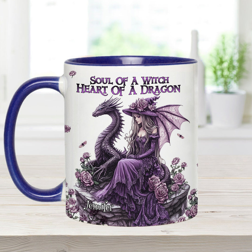 Soul Of A Witch Heart Of A Dragon - Personalized Witch Accent Mug