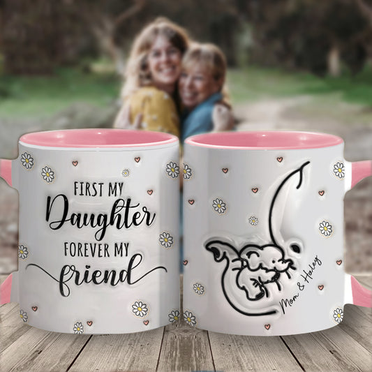Mutter, Tochter und Sohn – für immer verbunden – Aufblasbarer Elefant – Personalisierte Tasse mit Muttermotiv