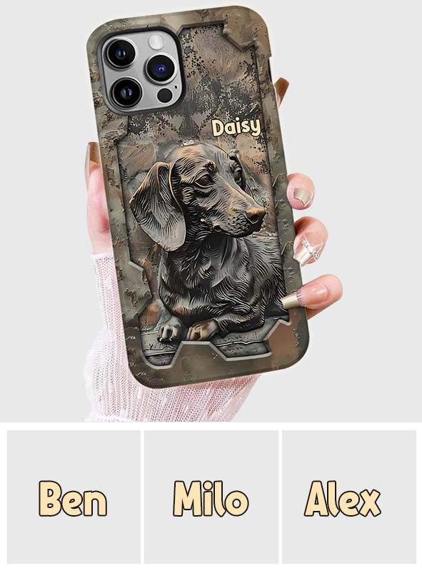 Das Leben ist schöner mit meinem Dackel – Personalisierte Handyhülle mit Hundemotiv