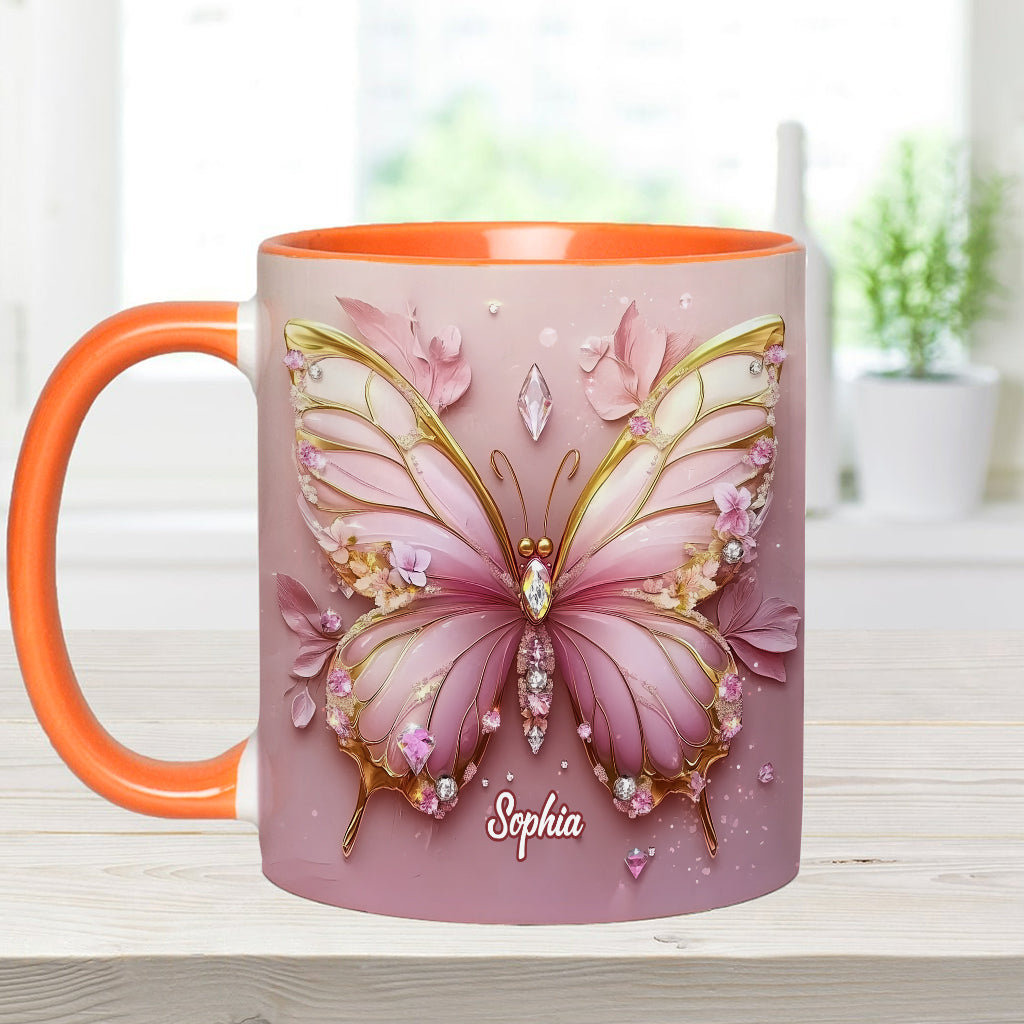 Wunderschöner Schmetterling – personalisierte Tasse mit Schmetterlingsmotiv
