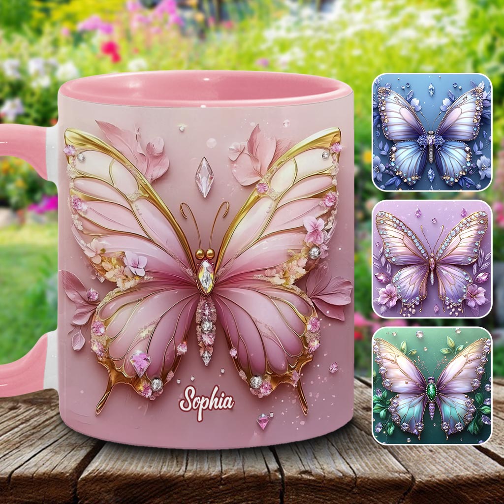 Wunderschöner Schmetterling – personalisierte Tasse mit Schmetterlingsmotiv