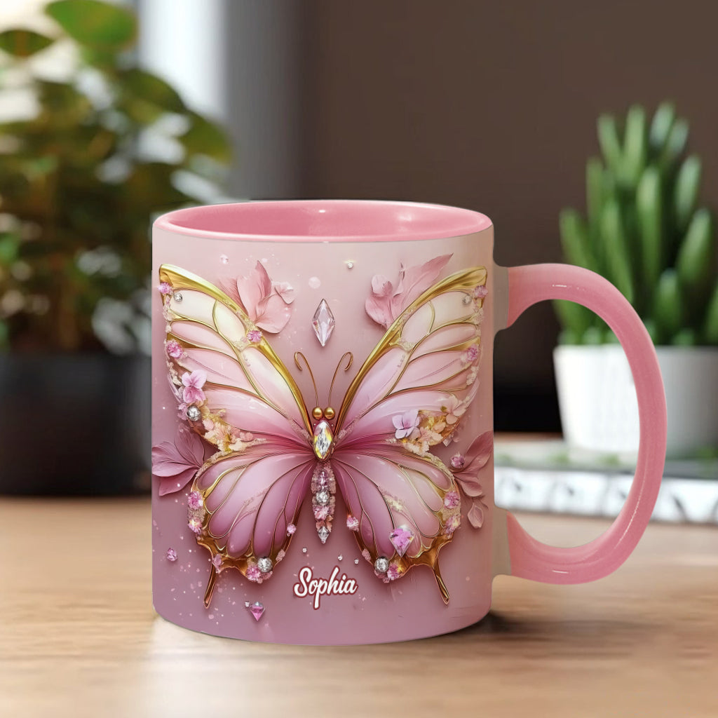 Wunderschöner Schmetterling – personalisierte Tasse mit Schmetterlingsmotiv