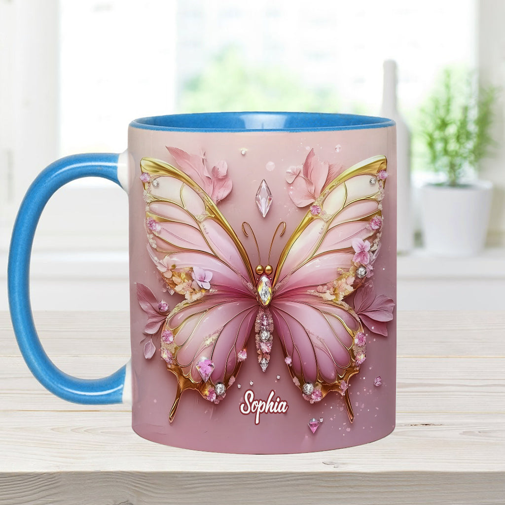 Wunderschöner Schmetterling – personalisierte Tasse mit Schmetterlingsmotiv