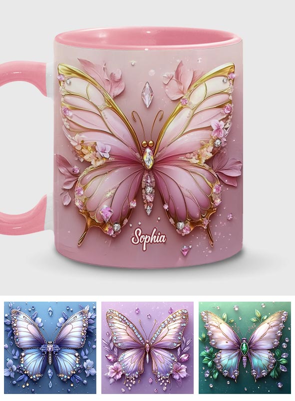 Wunderschöner Schmetterling – personalisierte Tasse mit Schmetterlingsmotiv