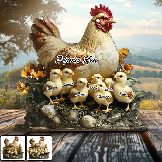 Mama Henne – Personalisierte, einlagige, freistehende Henne