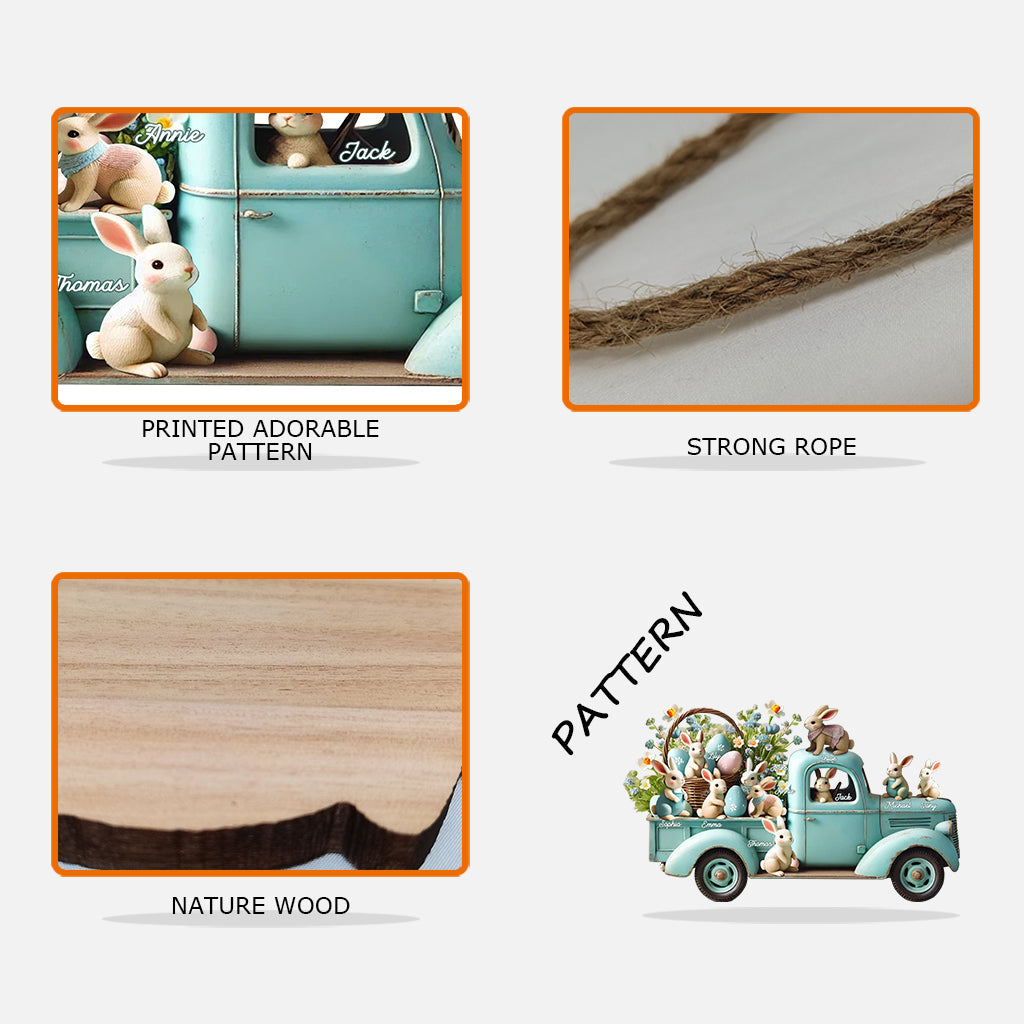 Mama/ Nana's ... Bunnies - Personalized Grandma Custom Shaped Wood Sign