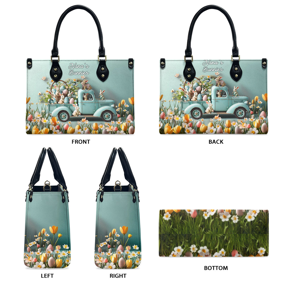 Mamas/Nanas ... Häschen - Personalisierte Oma-Lederhandtasche