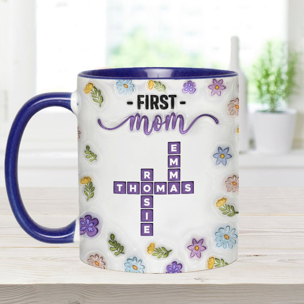First Mom Now Grandma - Personalized Grandma Accent Mug